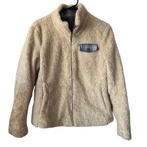 Pendleton US Womens S Beige Heather Fuzzy Sherpa Teddy Full Zip Jacket